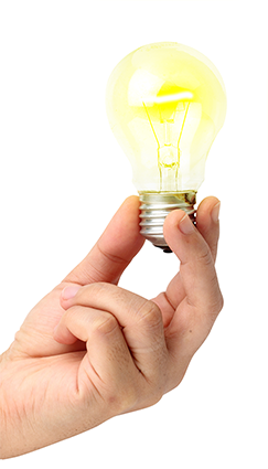 lighbult in hand